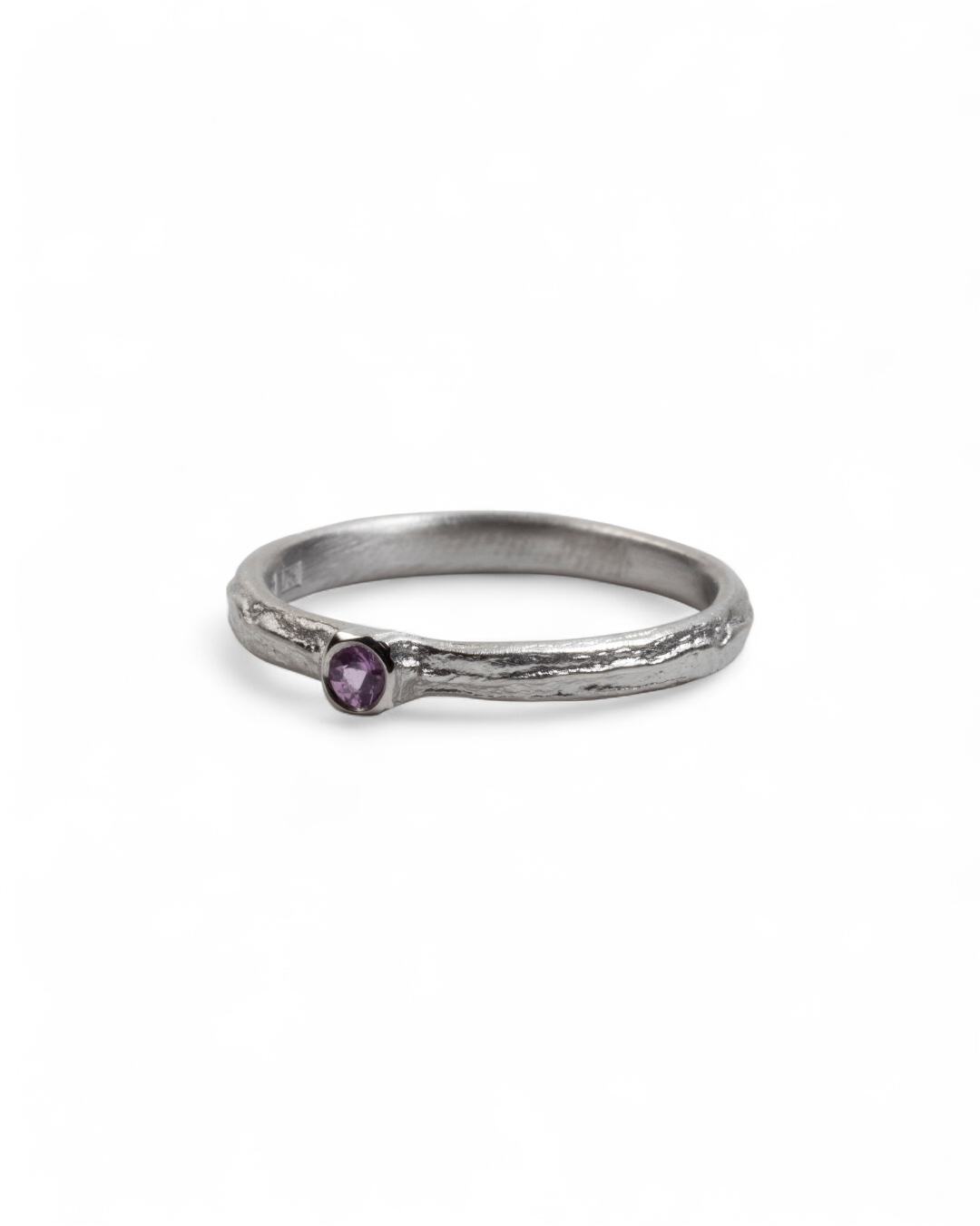 750 Weißgold Ring mit pinkem Saphir (0,08 ct) - Goldschmiede Krack