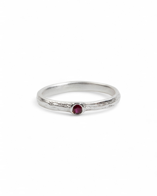 925 Silberring mit rotem Rubin (0,08 ct) - Goldschmiede Krack