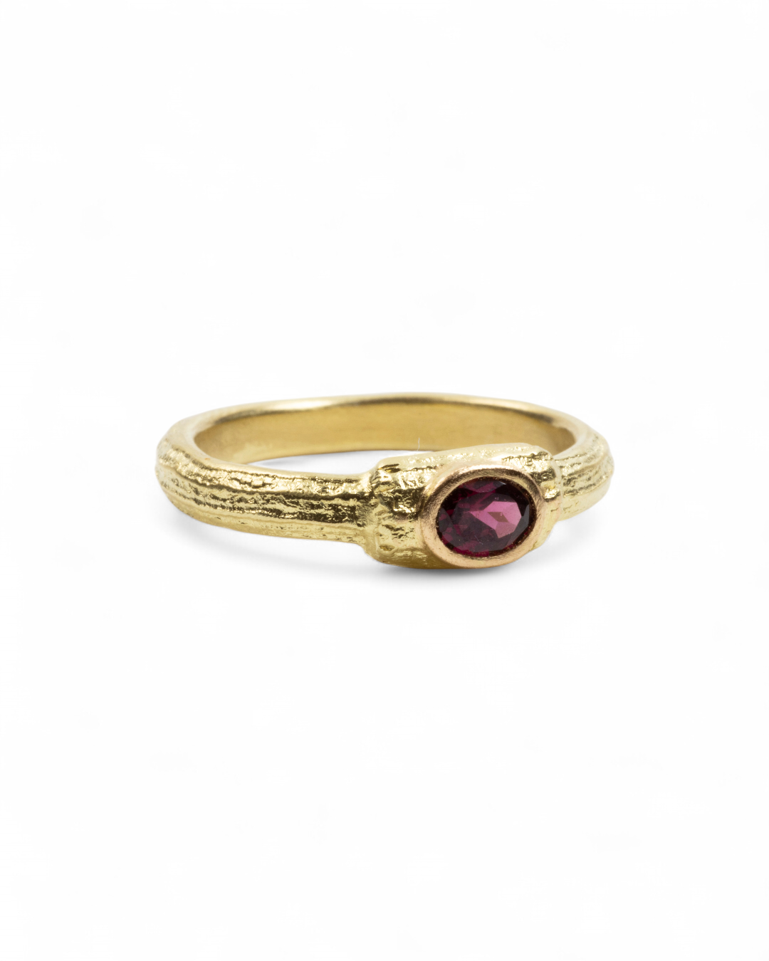 Zierlicher 750 Gelbgold Ring mit Rhodolit (0,41 ct) - Goldschmiede Krack