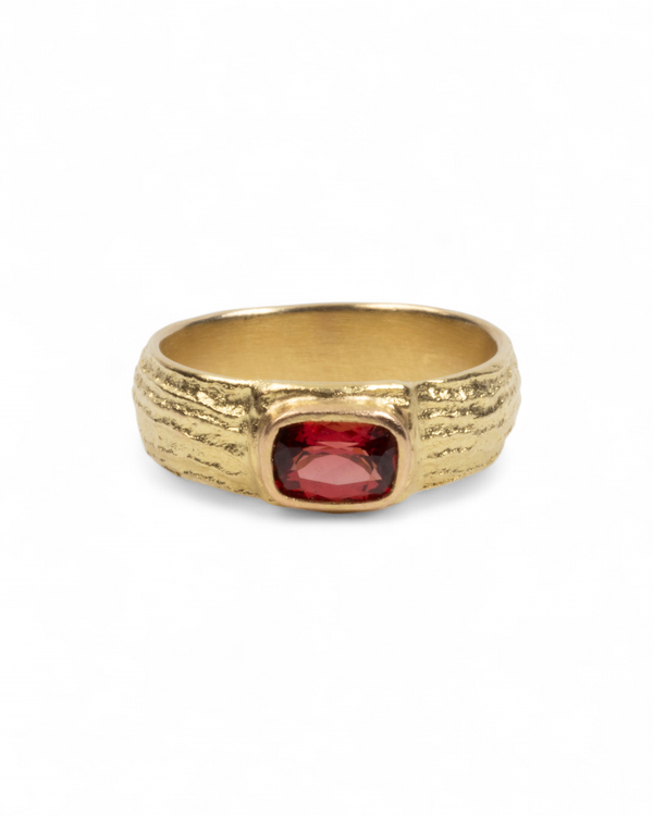750 Gelbgold Ring mit Spinell (0,68 ct) - Goldschmiede Krack