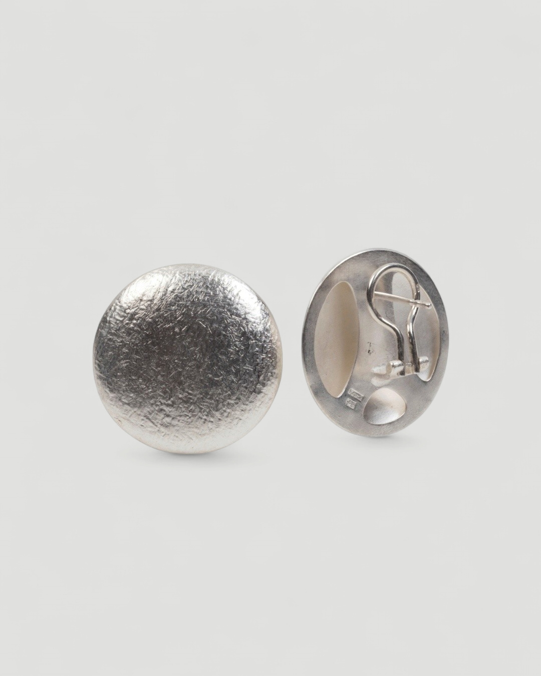 Große strukturierte 925 Silber Ohrclips (28 mm) - Goldschmiede Krack
