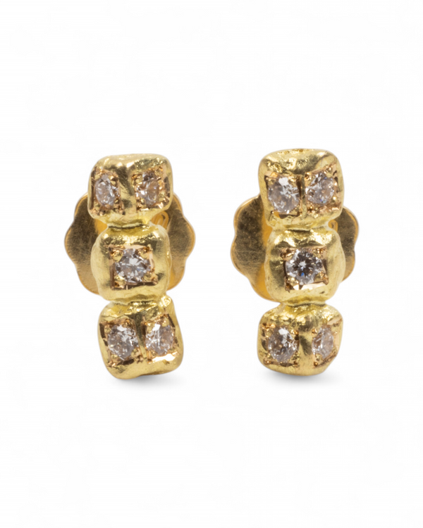 750 Gelbgold Ohrstecker mit 10 Lab-Grown Brillanten (0,20 ct) - Goldschmiede Krack