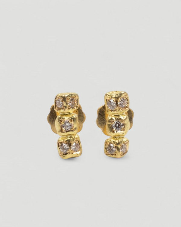 750 Gelbgold Ohrstecker mit 10 Lab-Grown Brillanten (0,20 ct) - Goldschmiede Krack