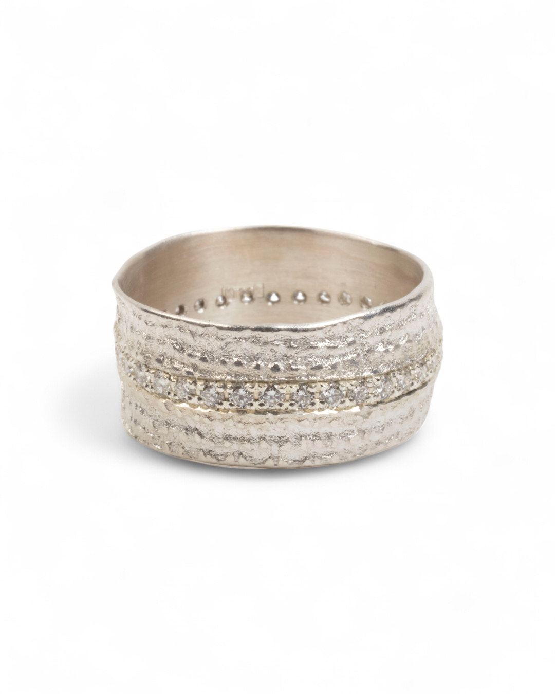 Breiter 925 Silber-Memoirering mit Lab-Grown Brillanten (0,60 ct) - Goldschmiede Krack