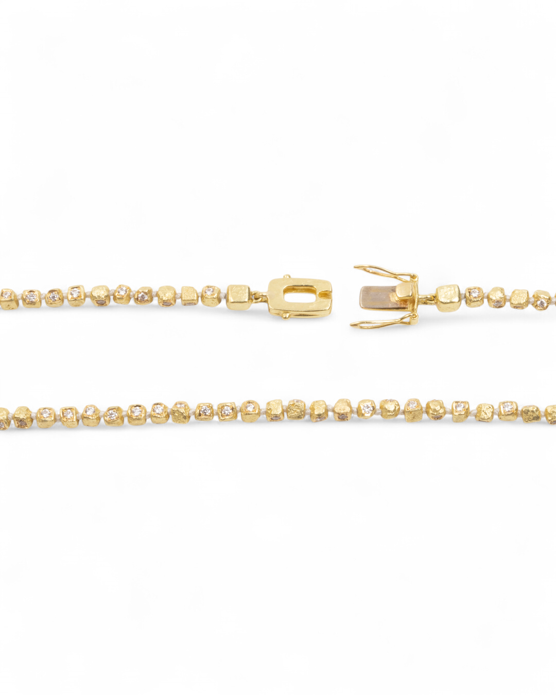 750 Gold Würfelkette mit 250 Brillanten (5,17 ct) - Goldschmiede Krack