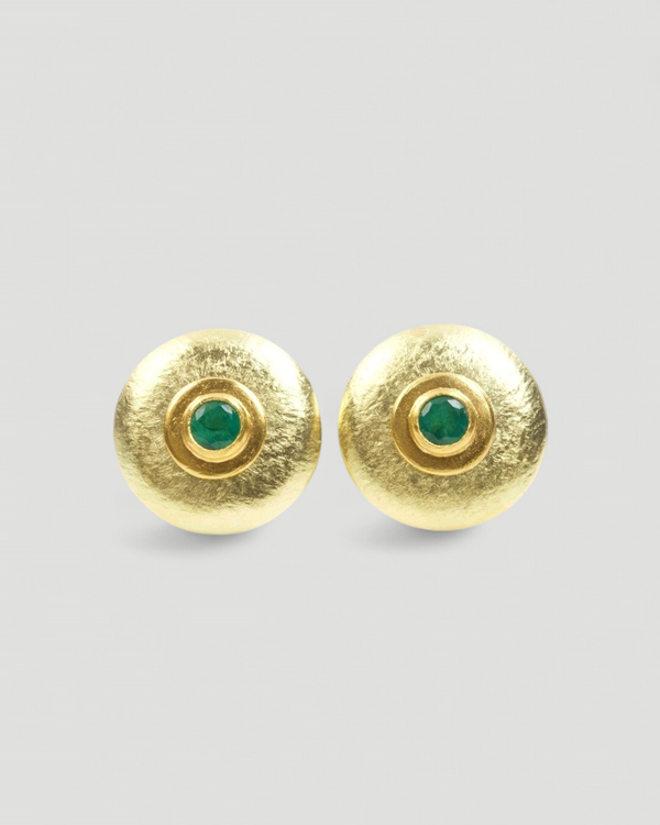 750 Gold Ohrringe mit grünem Smaragd (1,38 ct)