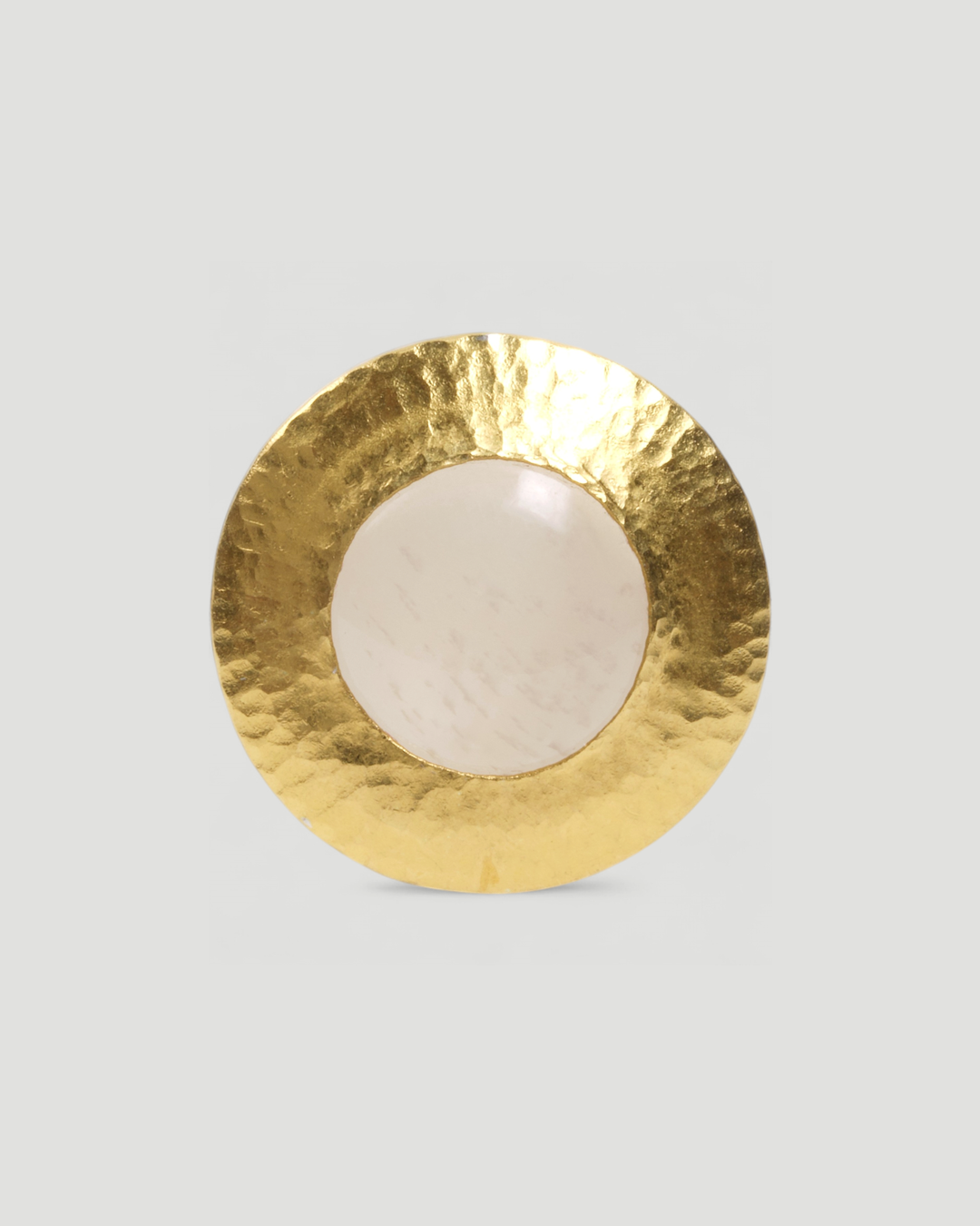 925 Silberring mit weißem Mondstein (7,9 ct) und 999 Feingold-Fassung - Goldschmiede Krack