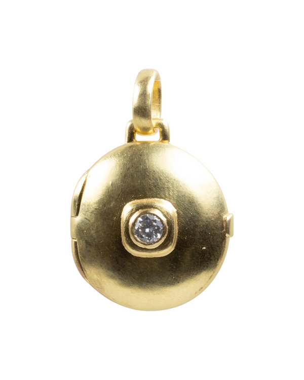 Klassisches 750 Goldmedaillon mit Brillant (0.30 ct)