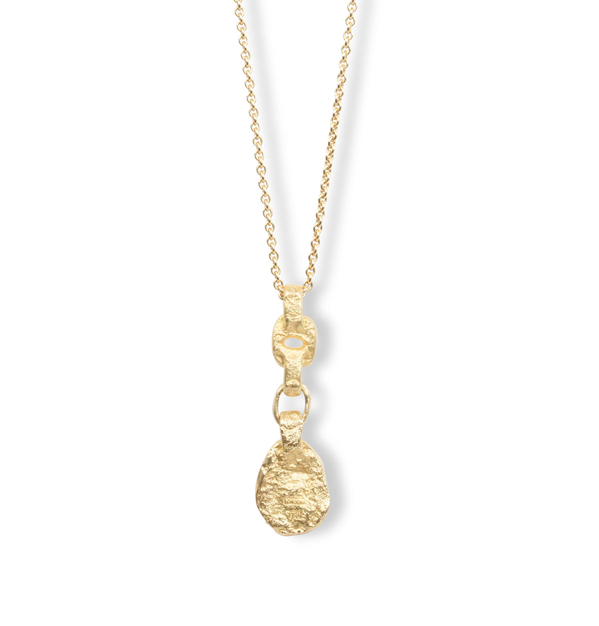 Nugget Pendent aus 750 Gold mit Brillanten und 750 Goldkette - Goldschmiede Krack - Trauringe & Unikatschmuck aus Deidesheim