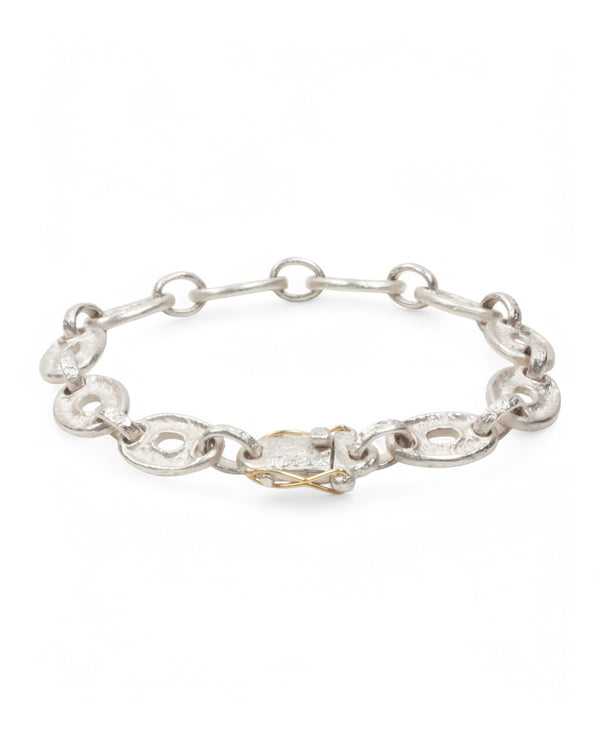 Schlichtes 925 Silber-Gliederarmband ⌀ 10 mm - Goldschmiede Krack - Trauringe & Unikatschmuck aus Deidesheim