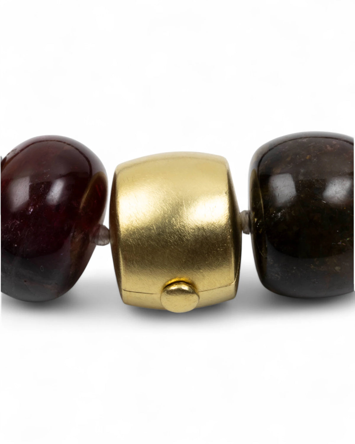 Sehr große und seltene Turmalinkette (980 ct) mit 750 Goldverschluss