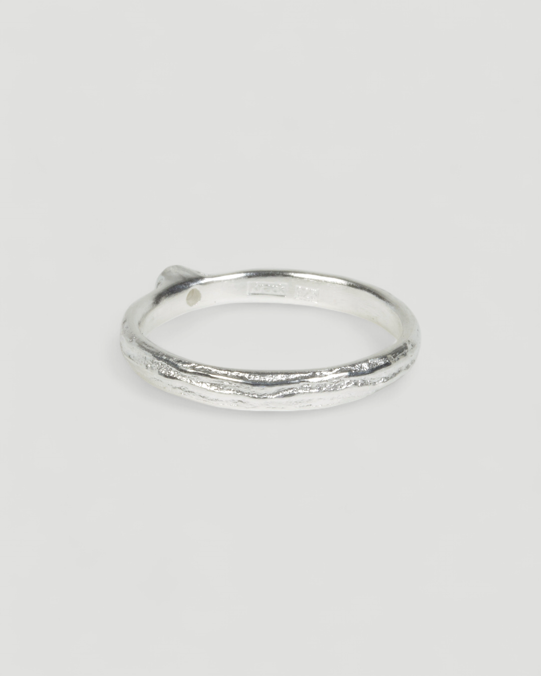 Zarter Bark 925 Silberring mit Brillant LGD (0,06 ct), Ansicht 3