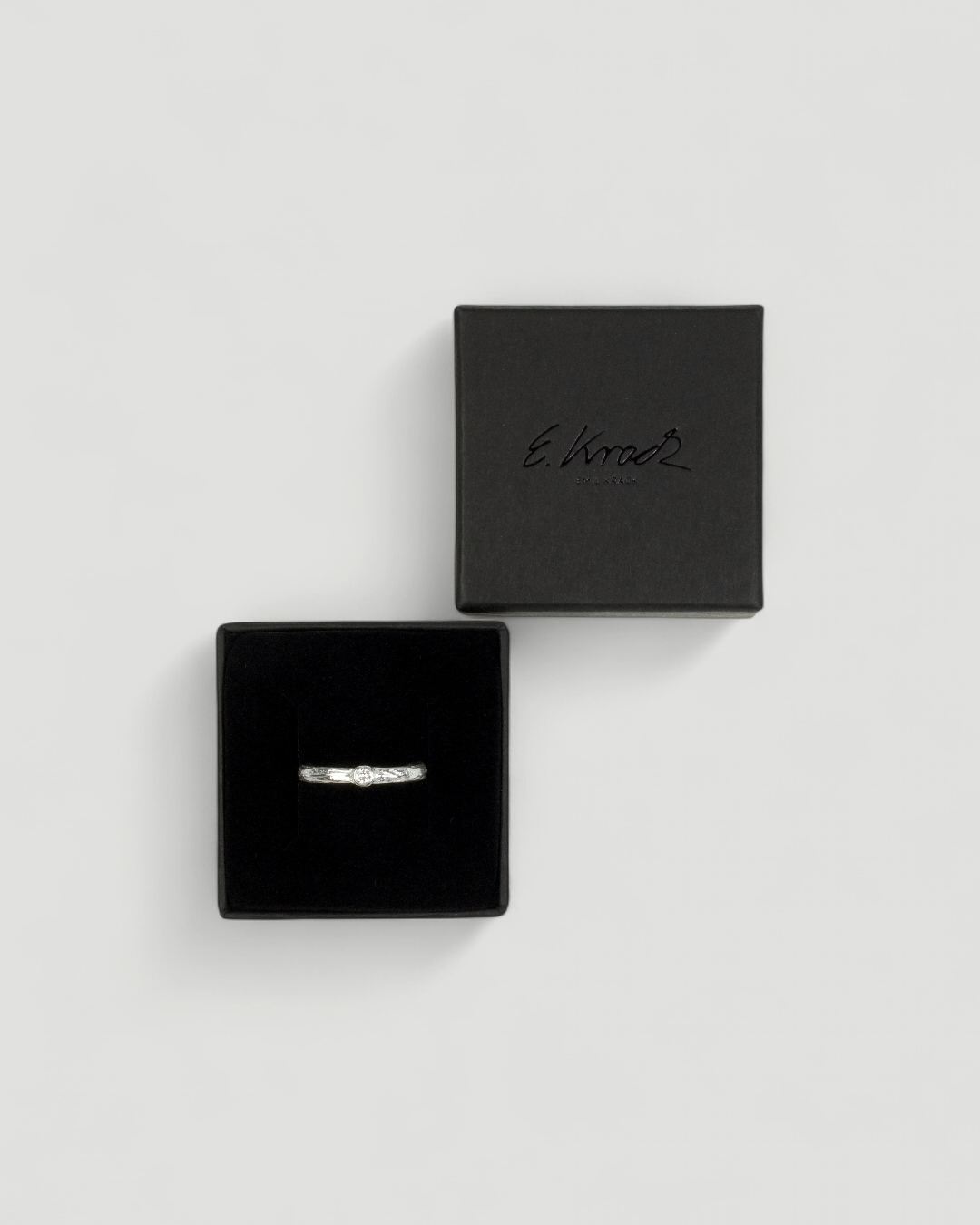 Zarter Bark 925 Silberring mit Brillant LGD (0,06 ct), Ansicht 5