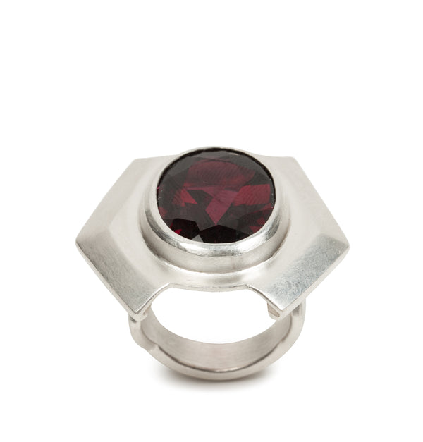 Granat Silberring