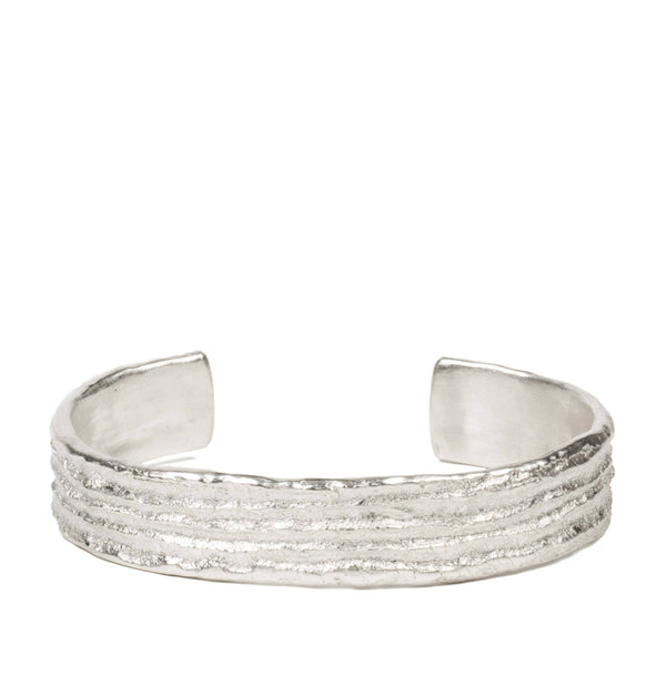 925 Silber Armreif mit "Tarmac" Struktur