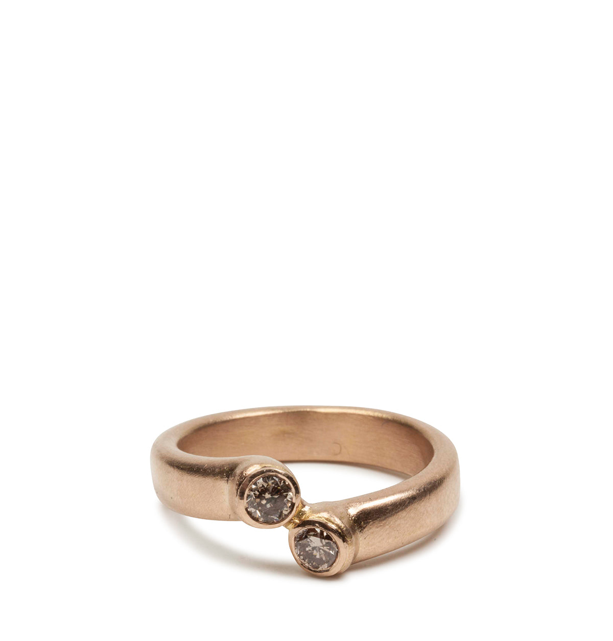 750 Rotgoldring mit braunen Vintage Brillanten - Goldschmiede Krack - Trauringe & Unikatschmuck aus Deidesheim