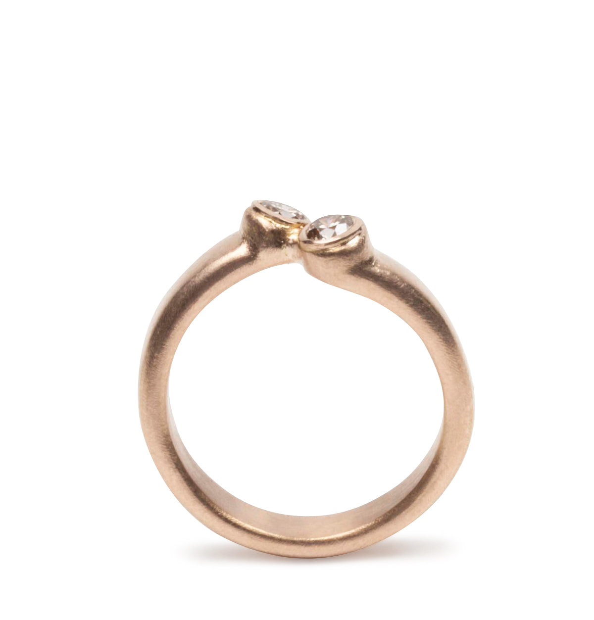 750 Rotgoldring mit braunen Vintage Brillanten - Goldschmiede Krack - Trauringe & Unikatschmuck aus Deidesheim