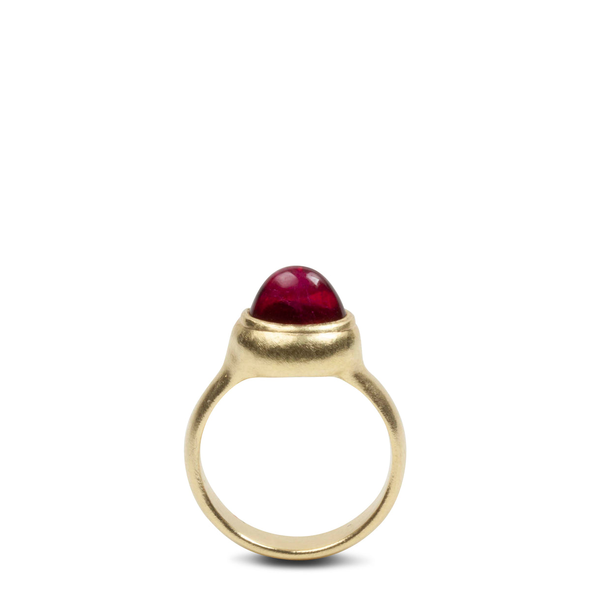 750 Goldring mit rotem Tropfen Turmalin - Goldschmiede Krack - Trauringe & Unikatschmuck aus Deidesheim