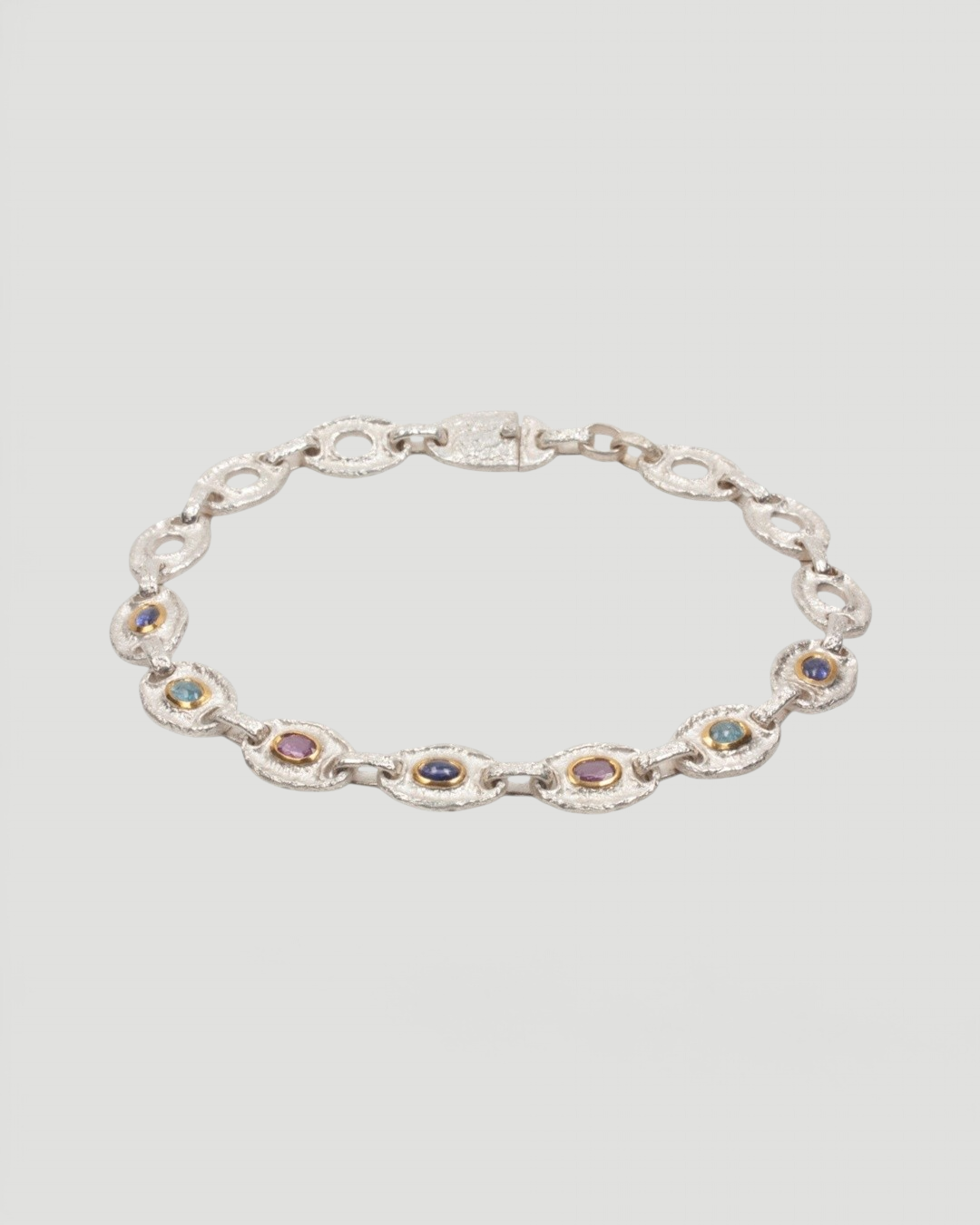 Bicolor Choker aus 925 Silber, 999 Feingold und Edelsteinen - Goldschmiede Krack
