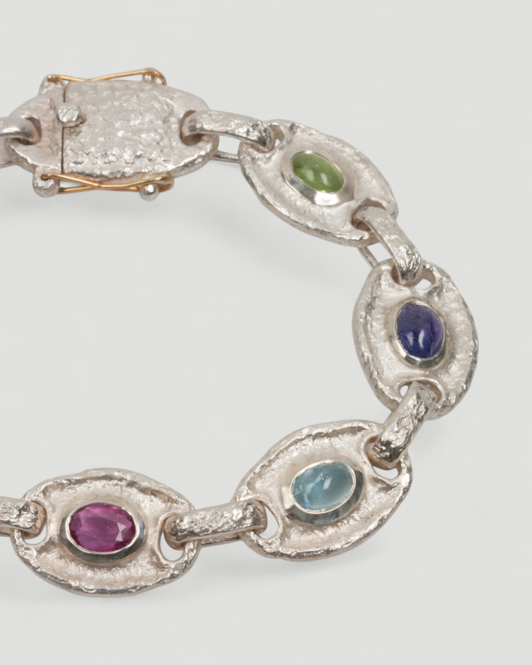 925 Silberarmband mit bunten Edelsteinen - Goldschmiede Krack