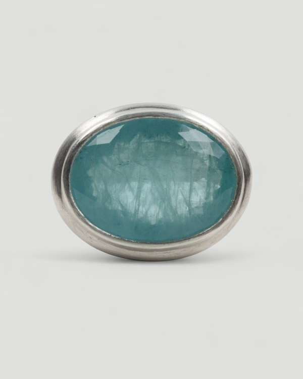 925 Silberring mit großem blauen Aquamarin 49,10 ct - Goldschmiede Krack