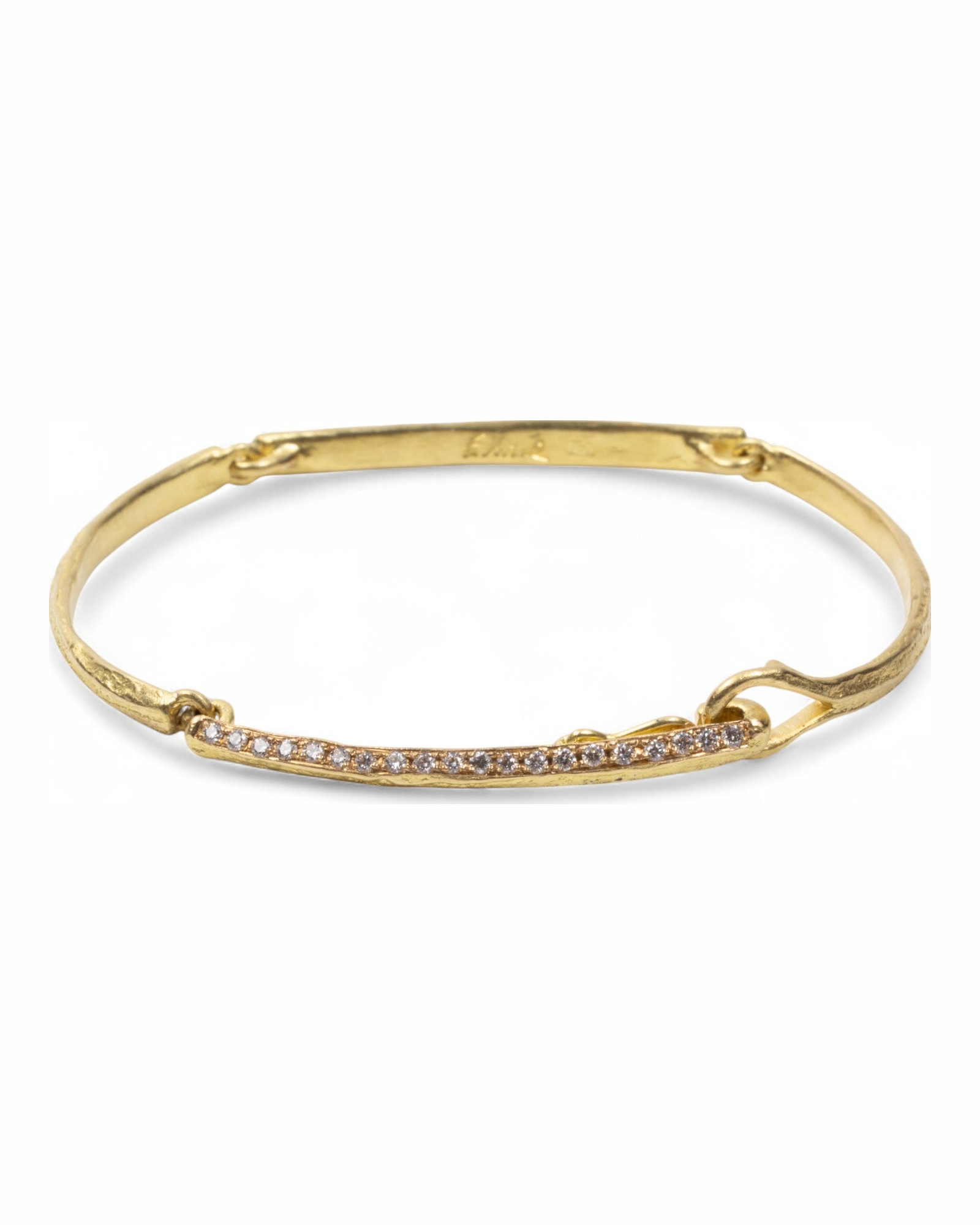 750 Goldarmband mit "Bark" Struktur und Brillanten - Goldschmiede Krack - Trauringe & Unikatschmuck aus Deidesheim
