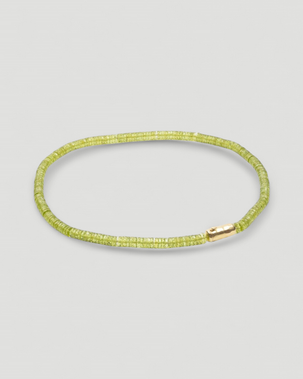 Grüne Peridotkette mit 750 Goldkastenschloss