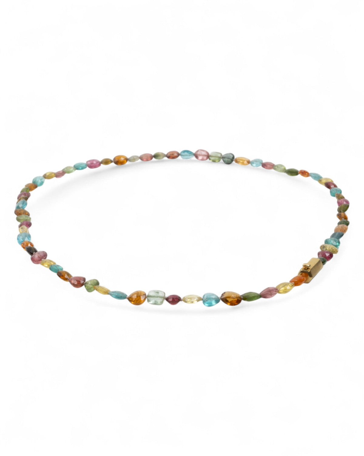 Bunte Turmalinkette mit 750 Goldverschluss - Goldschmiede Krack - Trauringe & Unikatschmuck aus Deidesheim