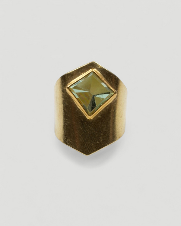 Ring aus 750 Gelbgold mit facettiertem Turmalin (4.32 ct) in Fantasieform - Goldschmiede Krack
