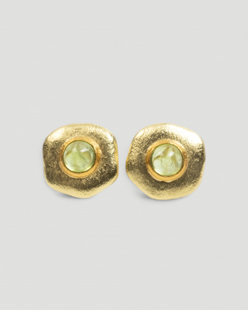 750 Goldohrschmuck mit Peridot (11.05 ct) - Unikat
