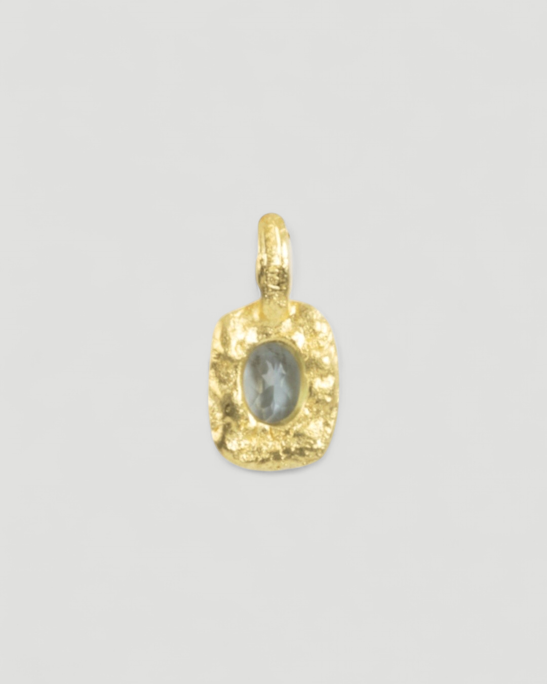 Organisch-eckiger 750 Goldanhänger mit blauem Aquamarin (0.71 ct) - Goldschmiede Krack