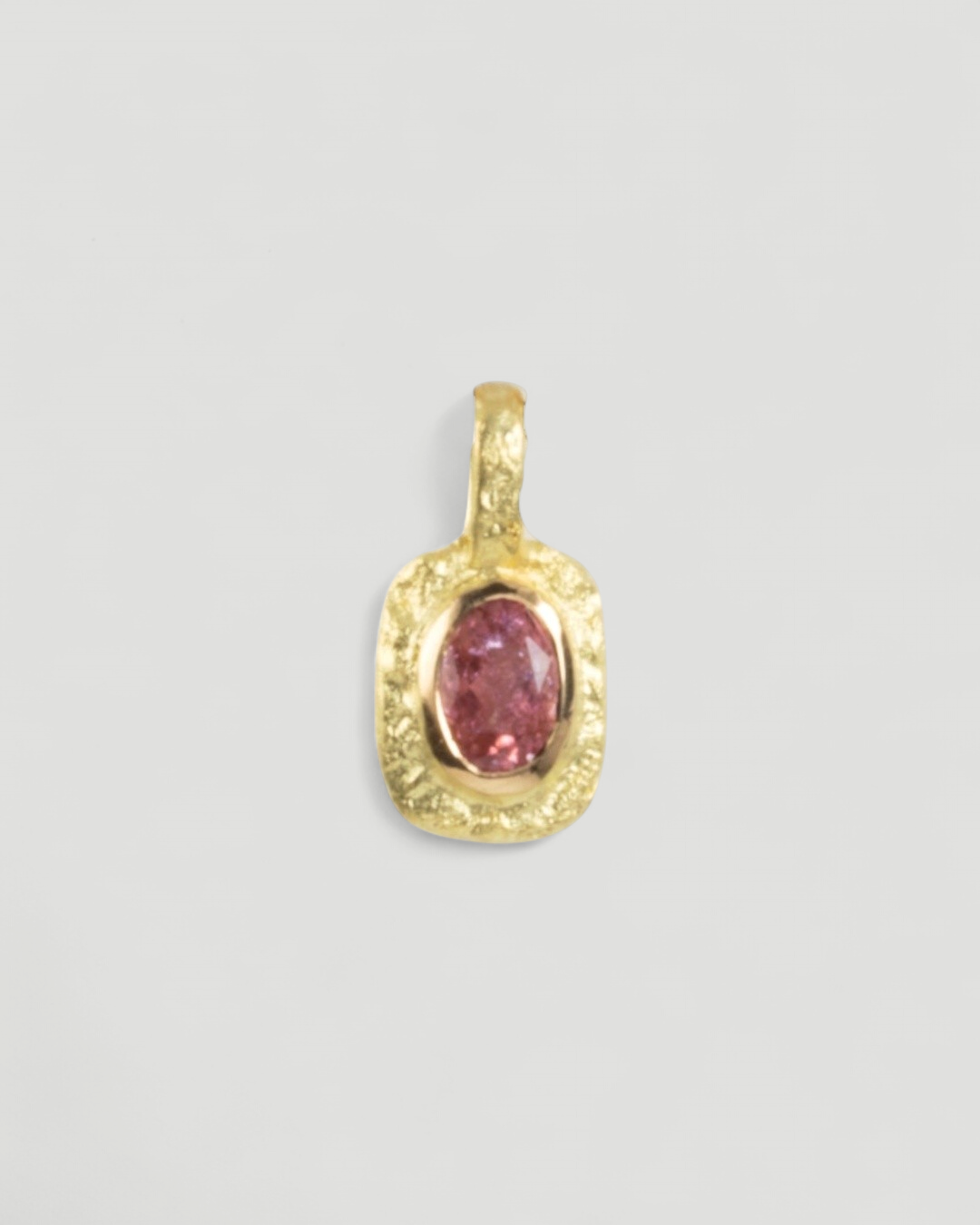 Organisch-eckiger 750 Goldanhänger mit pinkem Turmalin (0.91 ct) - Goldschmiede Krack