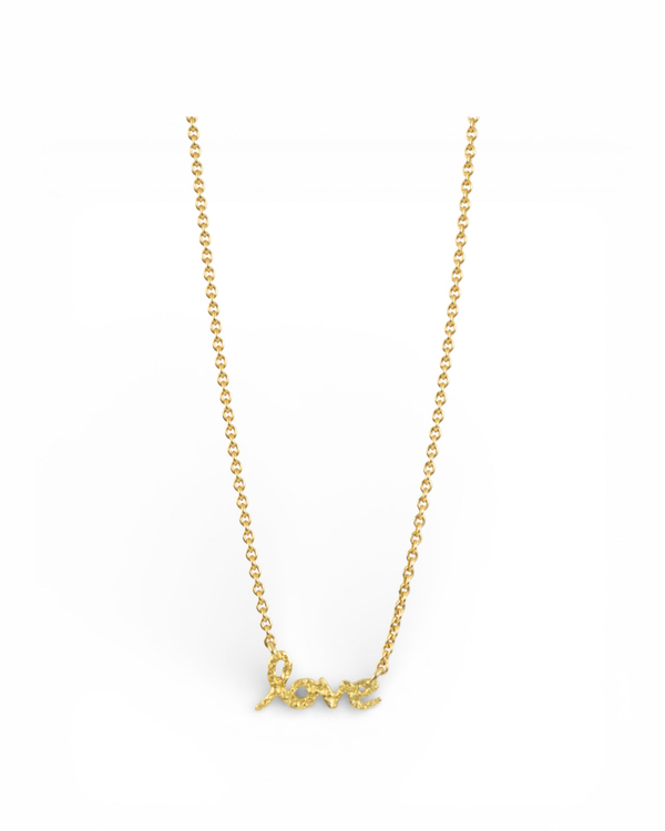 Feine Love 750 Gold Halskette mit Nugget-Struktur - Goldschmiede Krack - Trauringe & Unikatschmuck aus Deidesheim