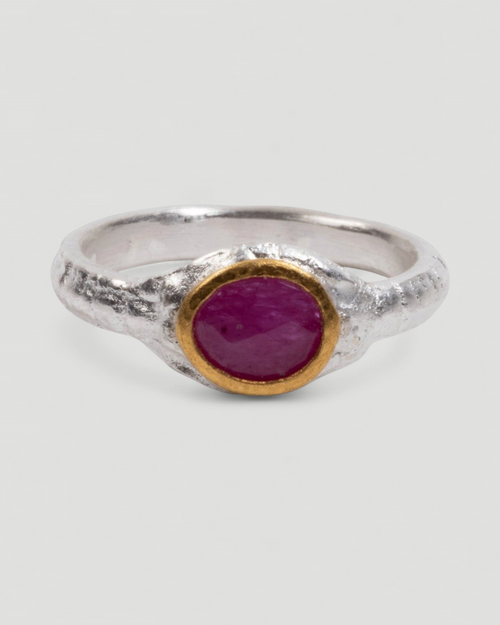 925 Silberring mit pinken Rubin (0.92 ct)
