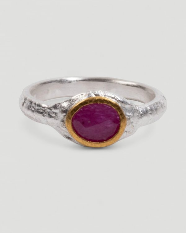 925 Silberring mit pinken Rubin (0.92 ct)