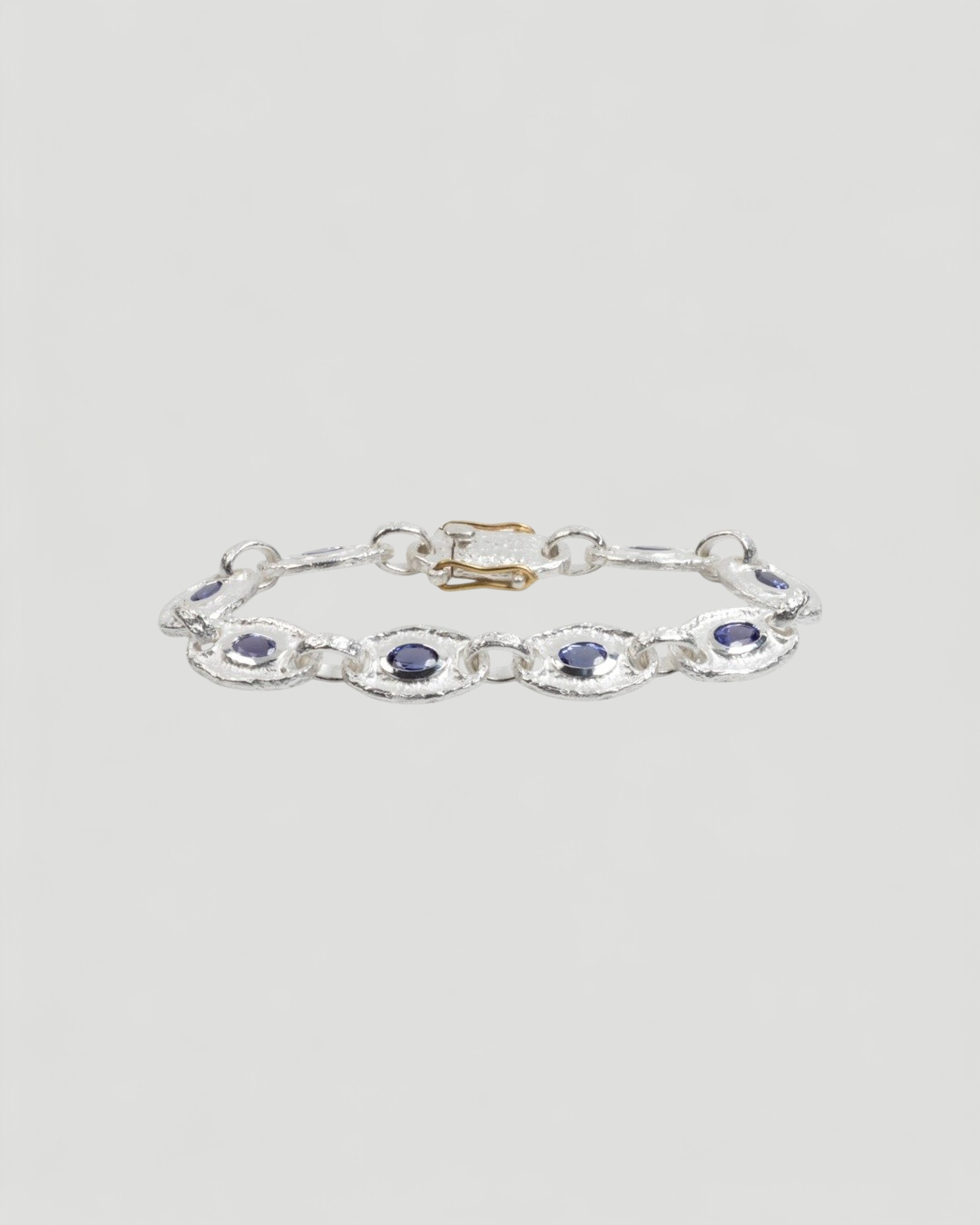 925 Silberarmband mit Tansanit (7.17 ct) und 750 Gold - Goldschmiede Krack