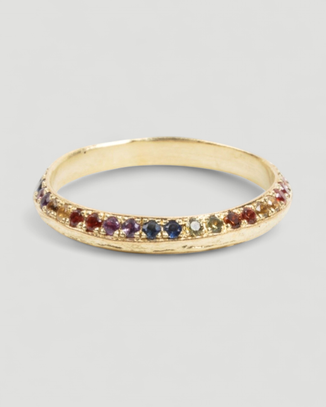 Memoire 750 Goldring mit bunten Saphiren (38 Stk.) - Goldschmiede Krack