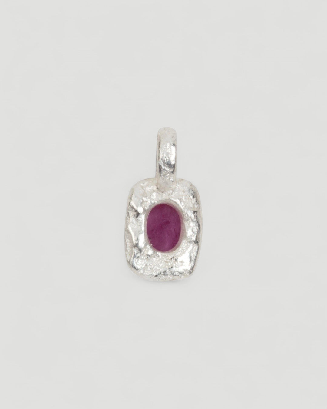 Bicolor organisch-eckiger 925 Silberanhänger mit pinken Rubin (0.80 ct) und 999 Feingold - Goldschmiede Krack