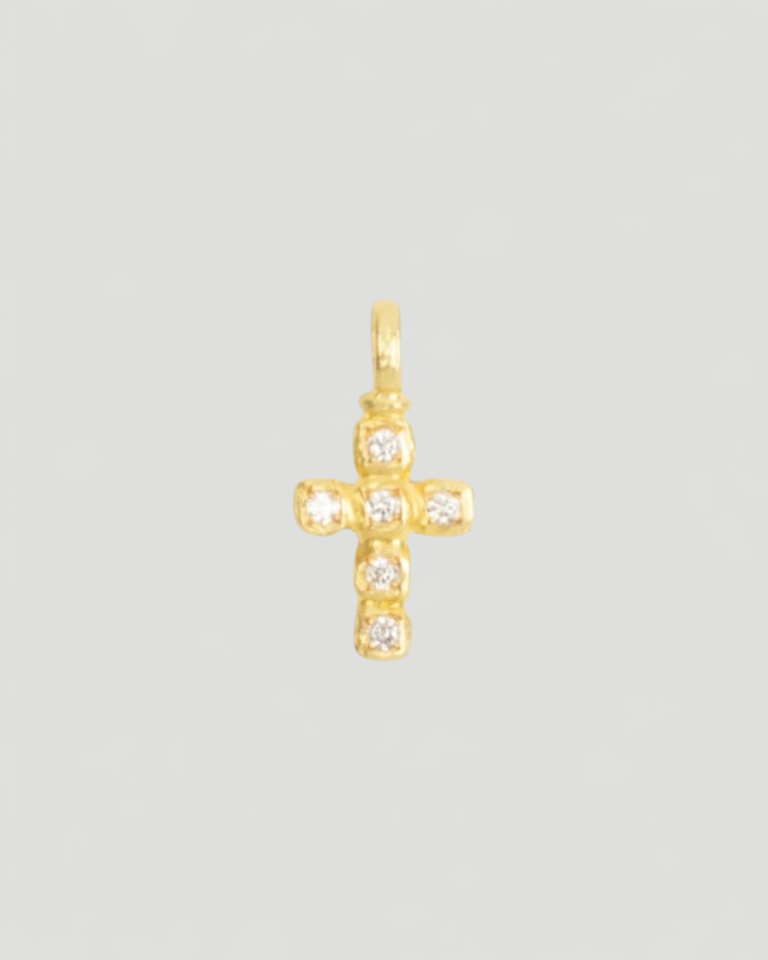 Zierlicher Kreuzanhänger aus 750 Gelbgold mit Brillanten (0,12 ct) - Goldschmiede Krack