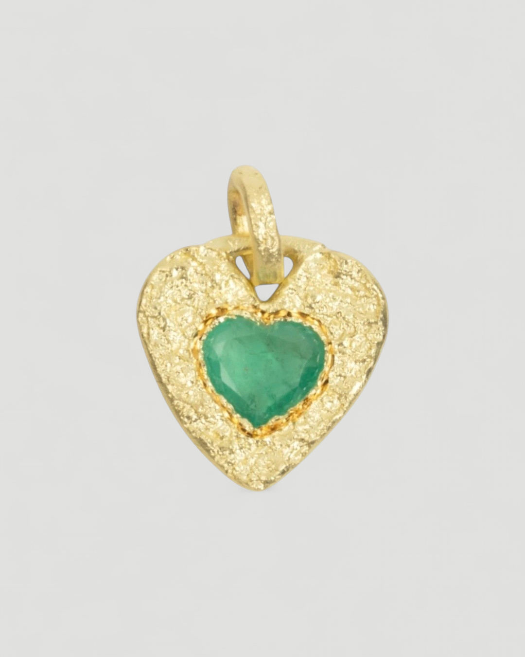750 Gelbgold Herzanhänger mit grünem Smaragd (0,97 ct) - Goldschmiede Krack