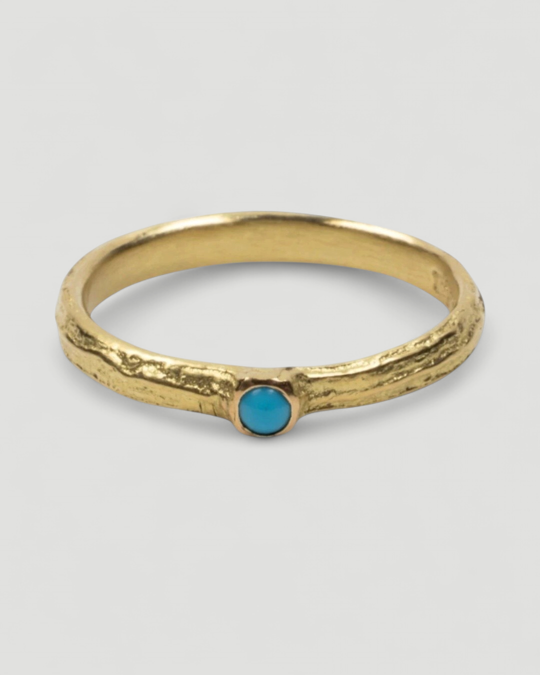 Bark 750 Gelbgold Ring mit Türkis (⌀ 2,4 mm) - Goldschmiede Krack