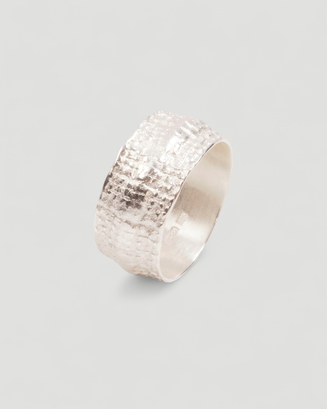 Breiter 925 Silberring mit Nugget-Struktur - Goldschmiede Krack
