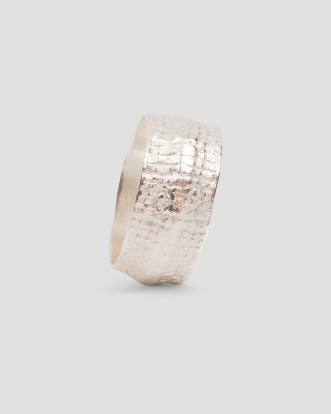 Breiter 925 Silberring mit Nugget-Struktur - Goldschmiede Krack