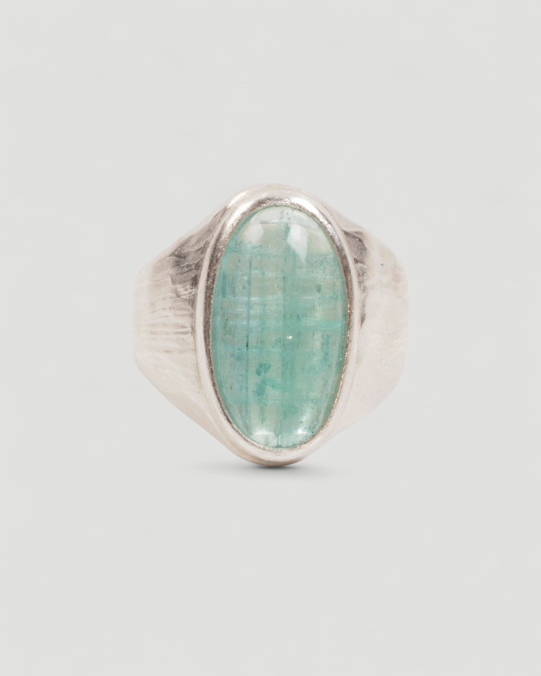 925 Silberring mit blau-grünem Heliodor-Cabochon (11,17 ct) - Goldschmiede Krack