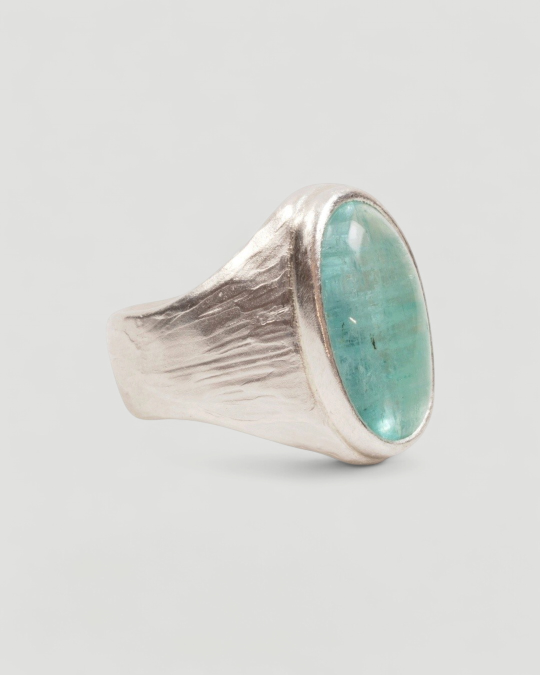 925 Silberring mit blau-grünem Heliodor-Cabochon (11,17 ct) - Goldschmiede Krack