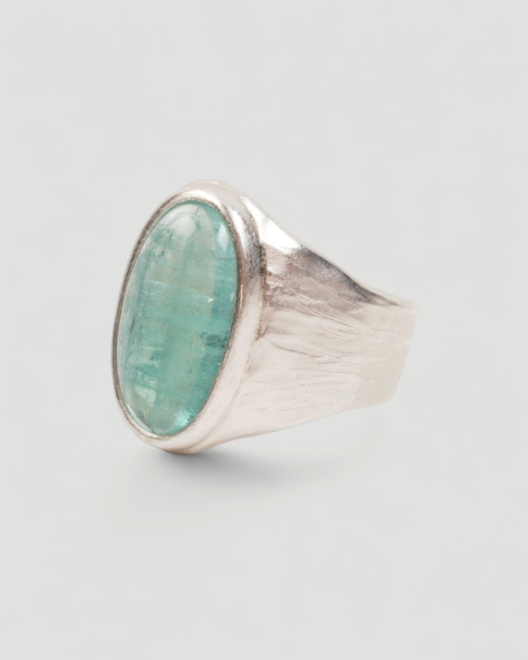 925 Silberring mit blau-grünem Heliodor-Cabochon (11,17 ct) - Goldschmiede Krack