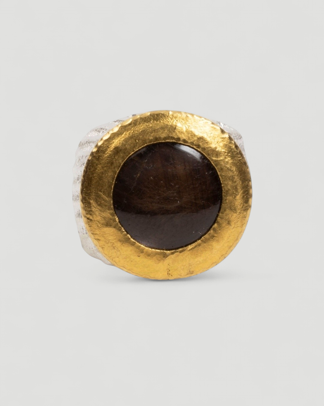 925 Silberring mit Sternsaphir (16,54 ct) und 999 Feingold - Goldschmiede Krack