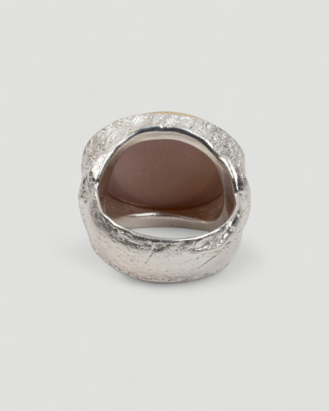 925 Silberring mit Mondstein (21,30 ct) und 999 Feingold - Goldschmiede Krack