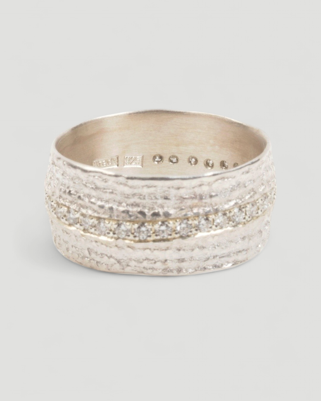 Breiter 925 Silber-Memoirering mit Lab-Grown Brillanten (0,60 ct) - Goldschmiede Krack