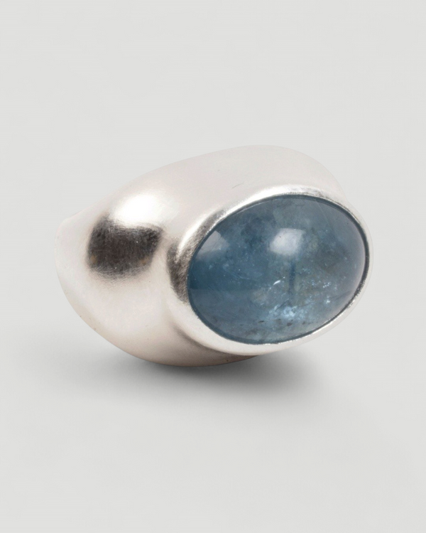 Großer 925 Silberring mit blauem Aquamarin (26,05 ct) - Goldschmiede Krack